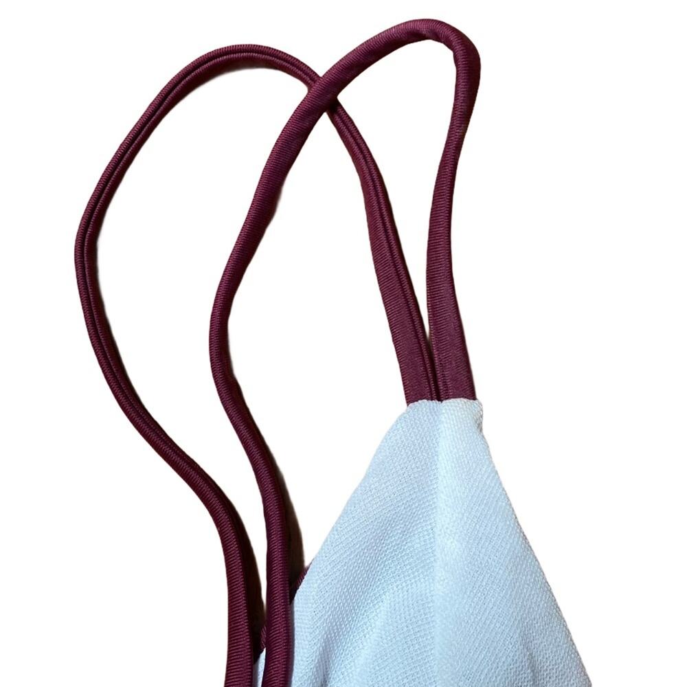 Maroon Triangle Double Strap Bikini Top Sz Medium - Picture 4 of 9